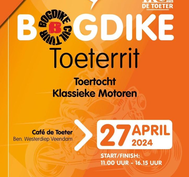 Bogdike en Café de Toeter organiseren 30ste Toeterrit op Koningsdag